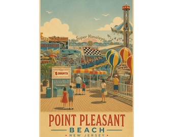 Point Pleasant Beach Jenkinsons Poster | Point Pleasant NJ Wall Art | Jersey Shore Print | Boardwalk Decor