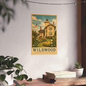 Póster del faro de Wildwood Hereford Inlet / Arte mural de Wildwood, NJ / Lámina de Jersey Shore / Decoración de playa imagen 6
