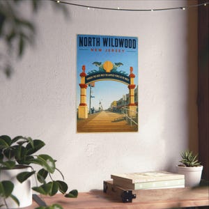 North Wildwood Boardwalk Arch Druck | Vintage Jersey Shore Kunst Bild 5