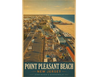 Point Pleasant Beach Jenkinsons Boardwalk Poster | Point Pleasant NJ Wall Art | Jersey Shore Print