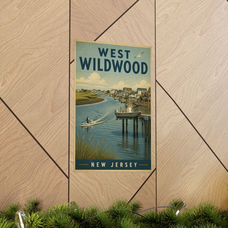 West Wildwood NJ Poster | Vintage Jersey Shore Back Bay Waterfront Print image 6