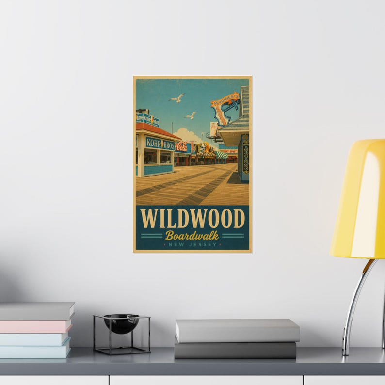 Wildwood Boardwalk Vintage Travel Poster | Wildwood NJ Wall Art | Jersey Shore Print | Beach Decor image 6