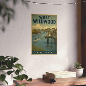 West Wildwood NJ Poster | Vintage Jersey Shore Back Bay Waterfront Print image 5