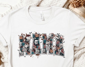 Halloween Mama T-Shirt, Spooky Mom Tee, Funny Horror Graphic Top
