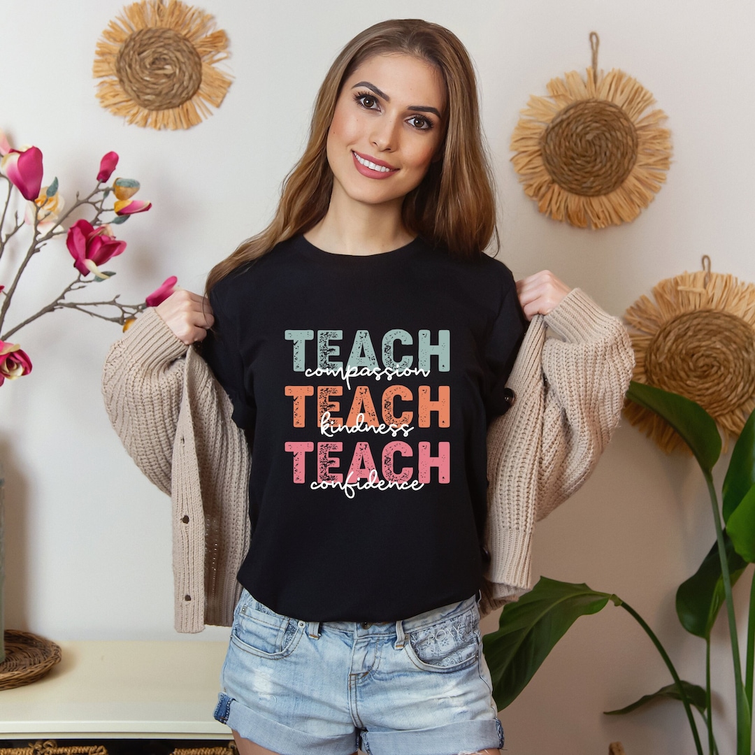 Teach Teach Teach Shirt, Teacher Shirt, Back to School Shirt, First Day ...