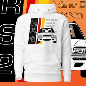 Audi inspired RS2 Printed Hoodie - Car Sport Fan, Driver, Classic Cozy Unisex Hoodie