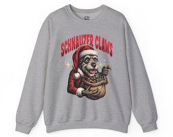 SCHNAUZER CLAWS Schnauzer Santa Sweatshirt | Christmas Dog Holiday Crewneck