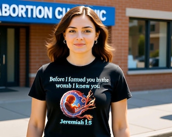 Jerimiah 1:5 Pro-Life Graphic Tee, Anti-Abortion Baby in Womb Shirt, Unisex Tshirt, Faith, Pregnancy Awareness