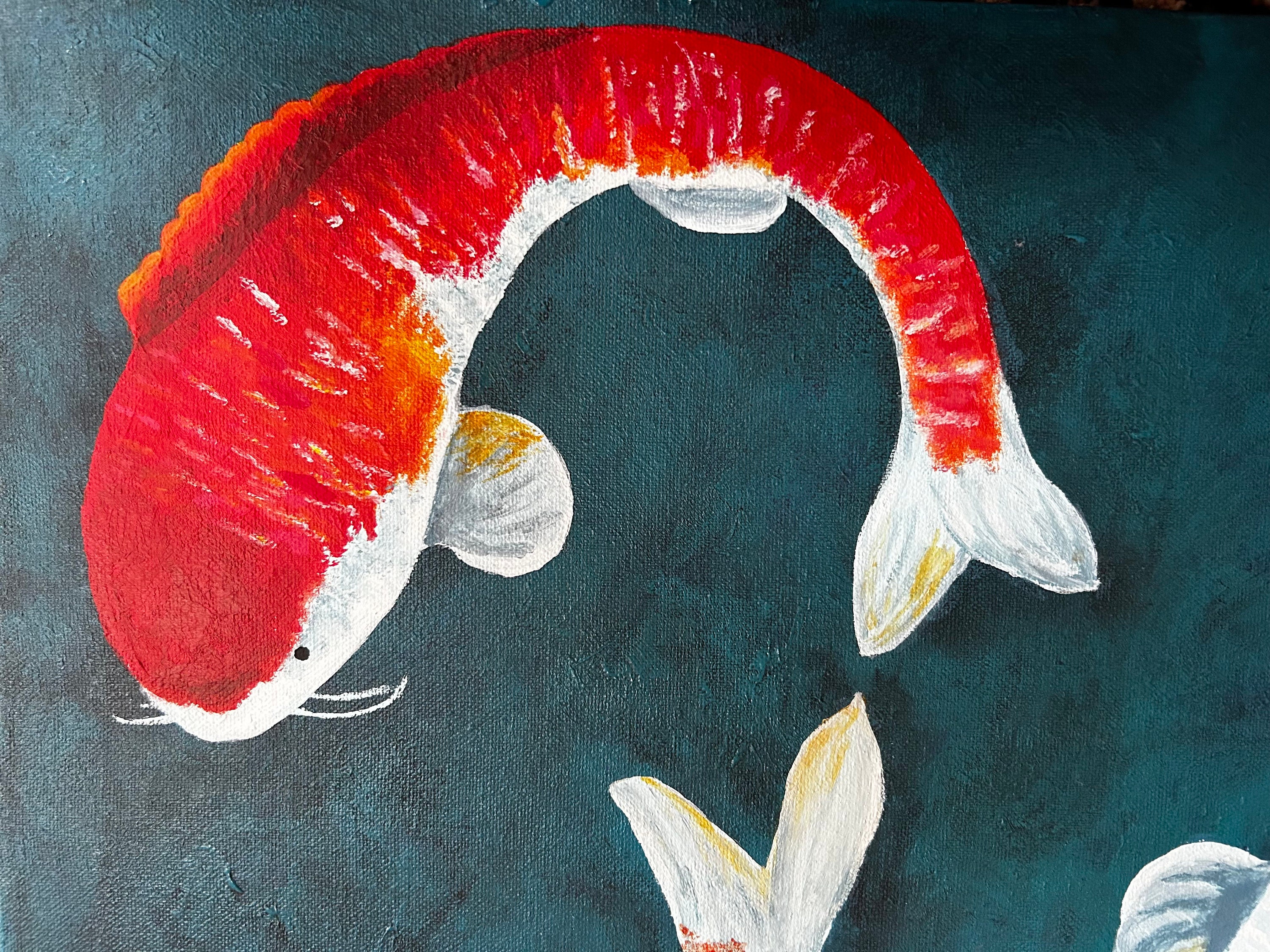 Koi Fish Acrylic Painting Etsy Koi Fish Acrylic Painting Etsy