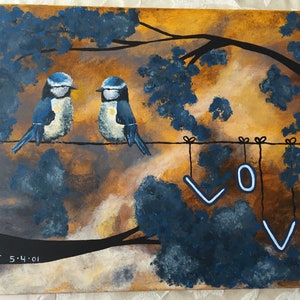 Lovebirds-Acrylic Painting