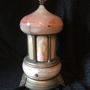 Pink Onyx Reuge Ballerina lipstick cigarette holder carousel music box