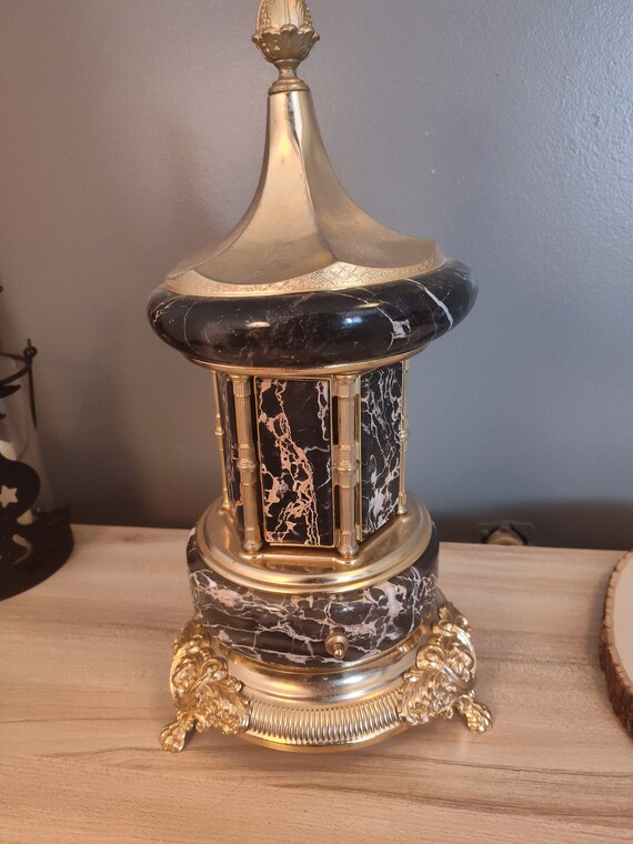 Rare lipstick holder carousel music box Gem