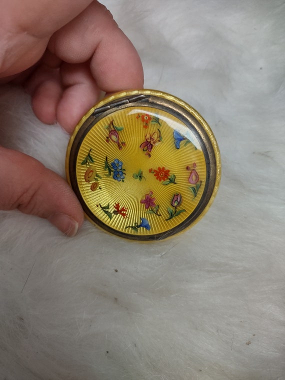 Antique Sterling Silver Guilloche Enamel Powder Co