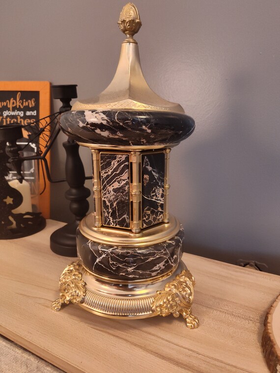 Rare lipstick holder carousel music box Gem