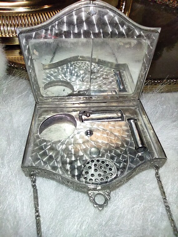Rare antique DFBCO guilloche enamel compact - image 3