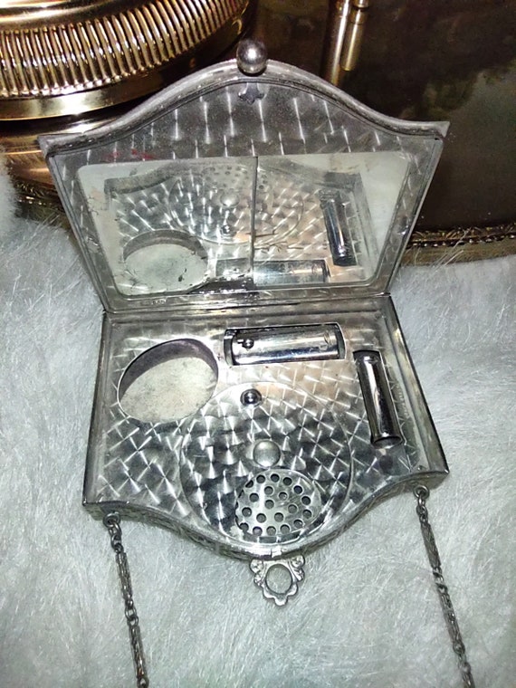 Rare antique DFBCO guilloche enamel compact - image 2