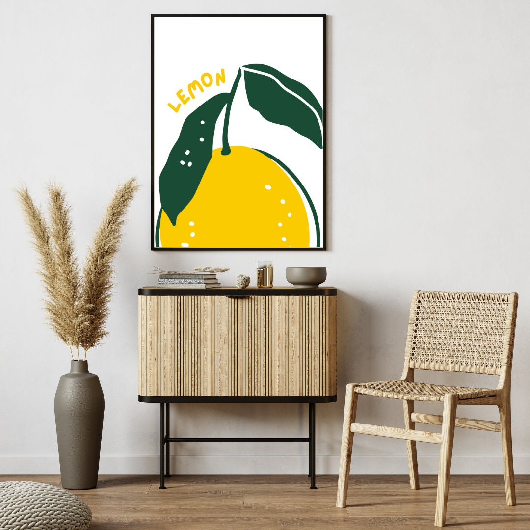 Set of Three Printable Lemons Wall Art, Prints for Home Decor, Wall ...