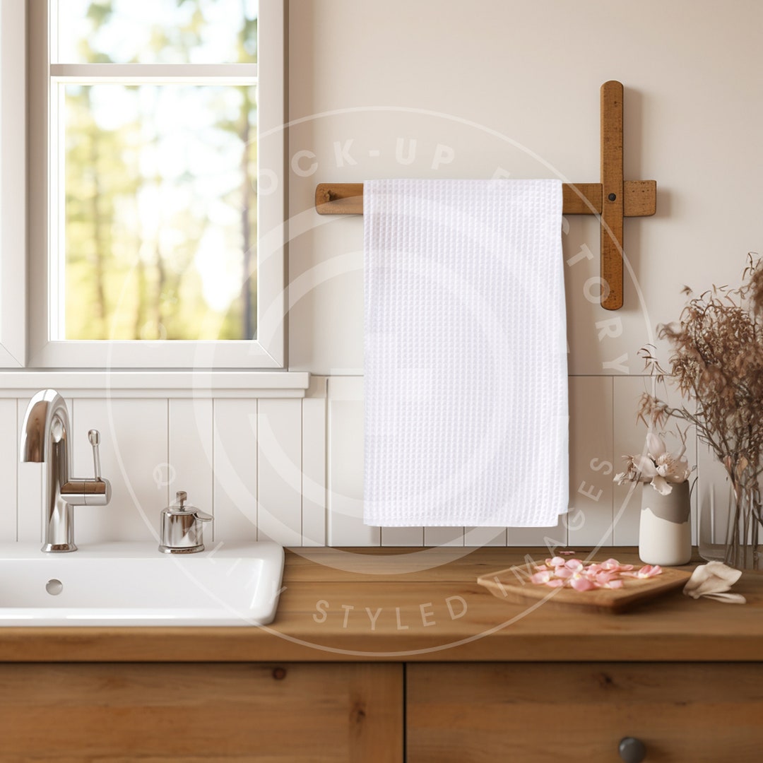 Waffle Towel Mockup, Waffle Towel Design Mockup, Mockup for Towel, Kitchen Towel Mockup, Add
