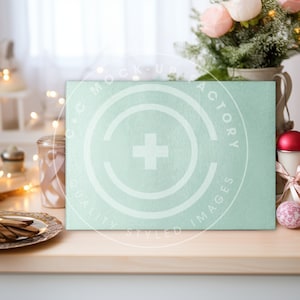 May include: A light green textured canvas sign with the text "Mock-Up Factory Quality Styled Images" in white lettering.