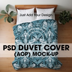PSD Smart Duvet Cover AOP Mockup, Editable Duvet Blanket Mockup, Comforter Mockup, AOP Duvet Cover Mockup, (aop) Blanket Mockup, aop Mockup