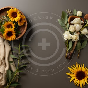 Fundo de maquete floral plano, casamento, convite, cartão de felicitações, diário, porta-copos, produtos POD, joias, foto de fundo editável