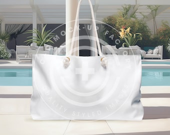 Weekender Bag Mockup, Summertime Weekender Tote Bag Mock-ups, Image for Oversized Bags & Totes, Mockup for Large Tote Bag, Weekender Bag