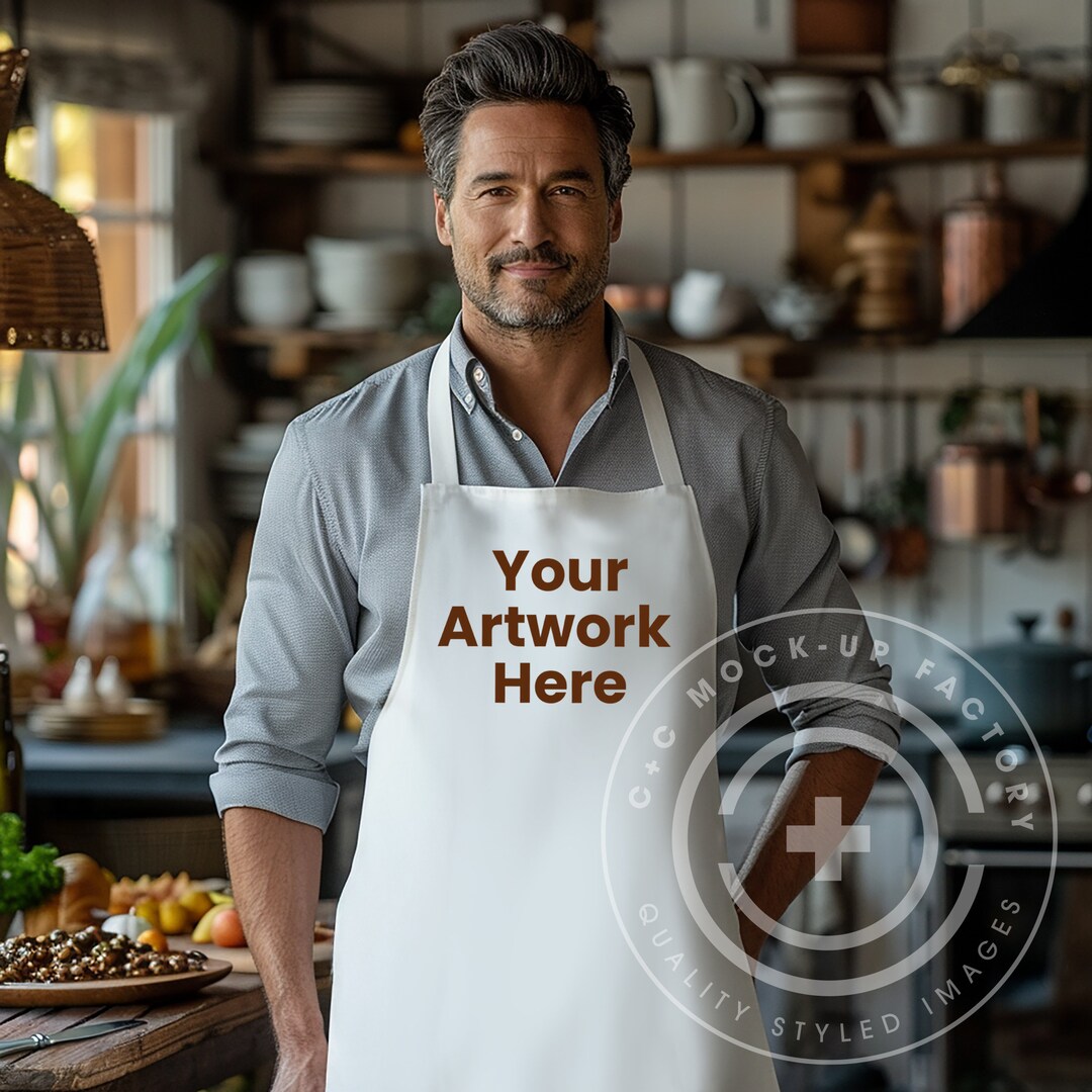 Fall White Apron Mock-up, Kitchen Mockup, Holiday Apron Stock Photo ...
