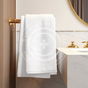 Hand Towel Mockup, Bathroom Hand Towel Mockup, Mockup for Towel, White Towel, Add your design to a Blank Hand Towel, Bath Image Towel Mockup