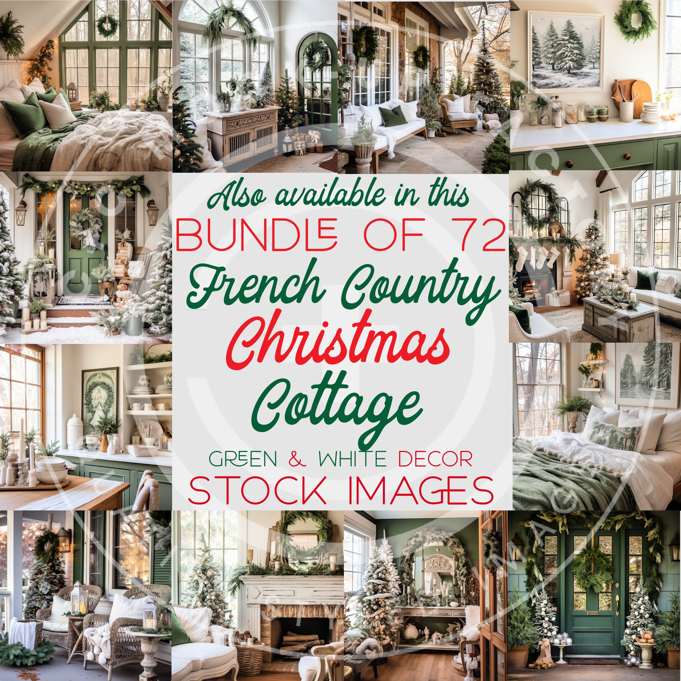 Christmas Front Porch Stock Photo Mockup Image French Country Christmas ...