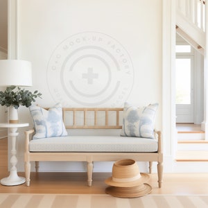 Entryway Mockup Blank Wall Art Photo - Stylish Coastal Beach House Aesthetic for Canvas Frames and Poster Prints, Entryway Wall Decor Mockup