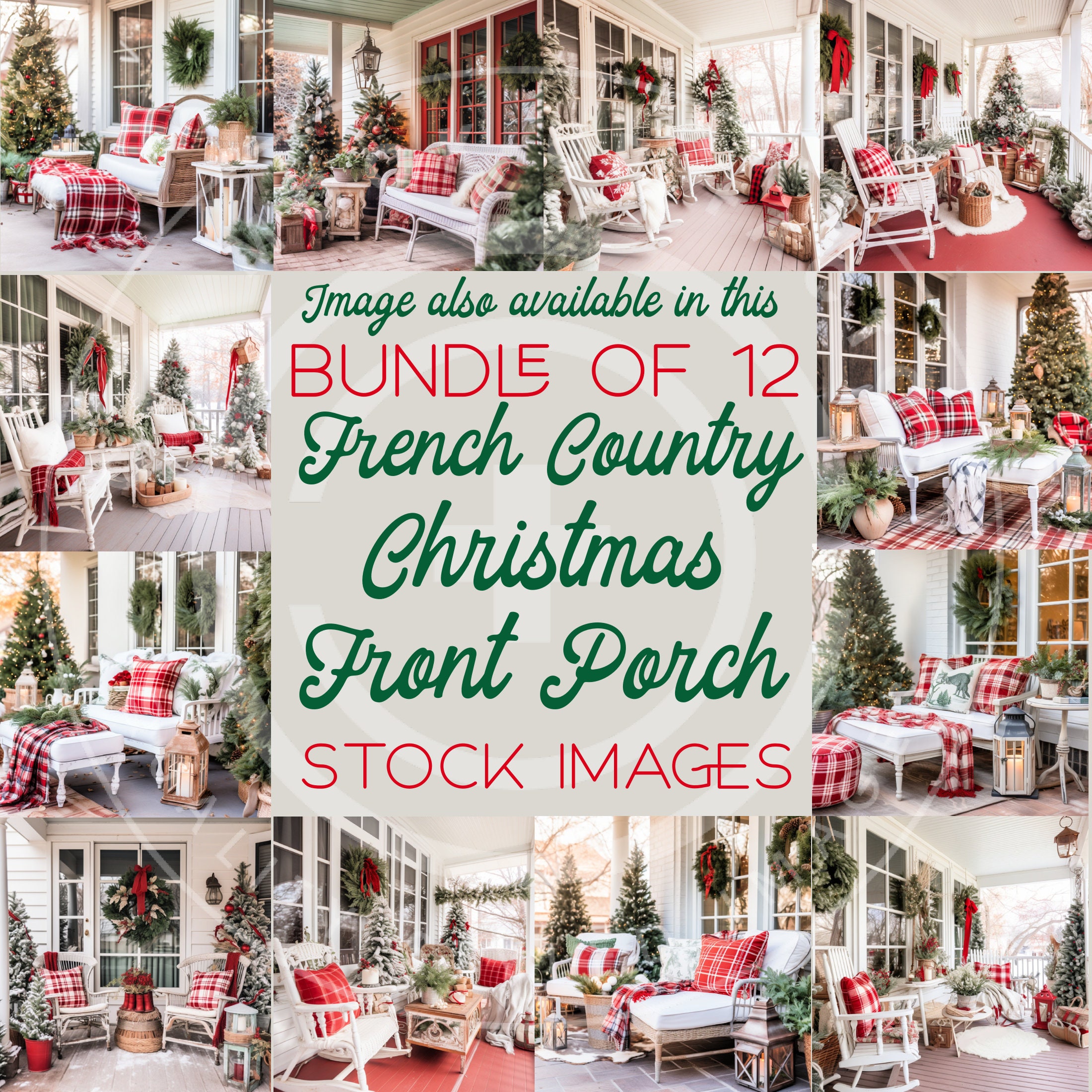 Christmas Front Porch Stock Photo Mockup Image French - Etsy