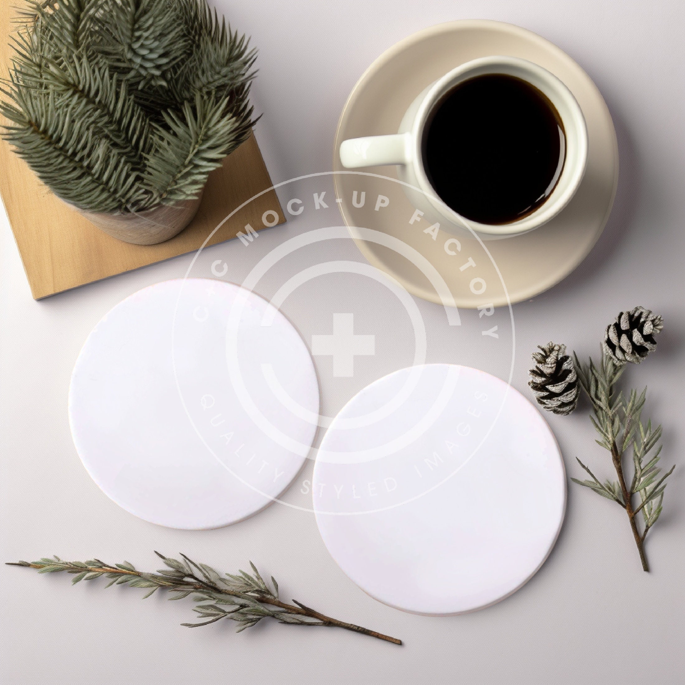 4-piece Coaster Set Sublimation Blank Ceramic Coasters 