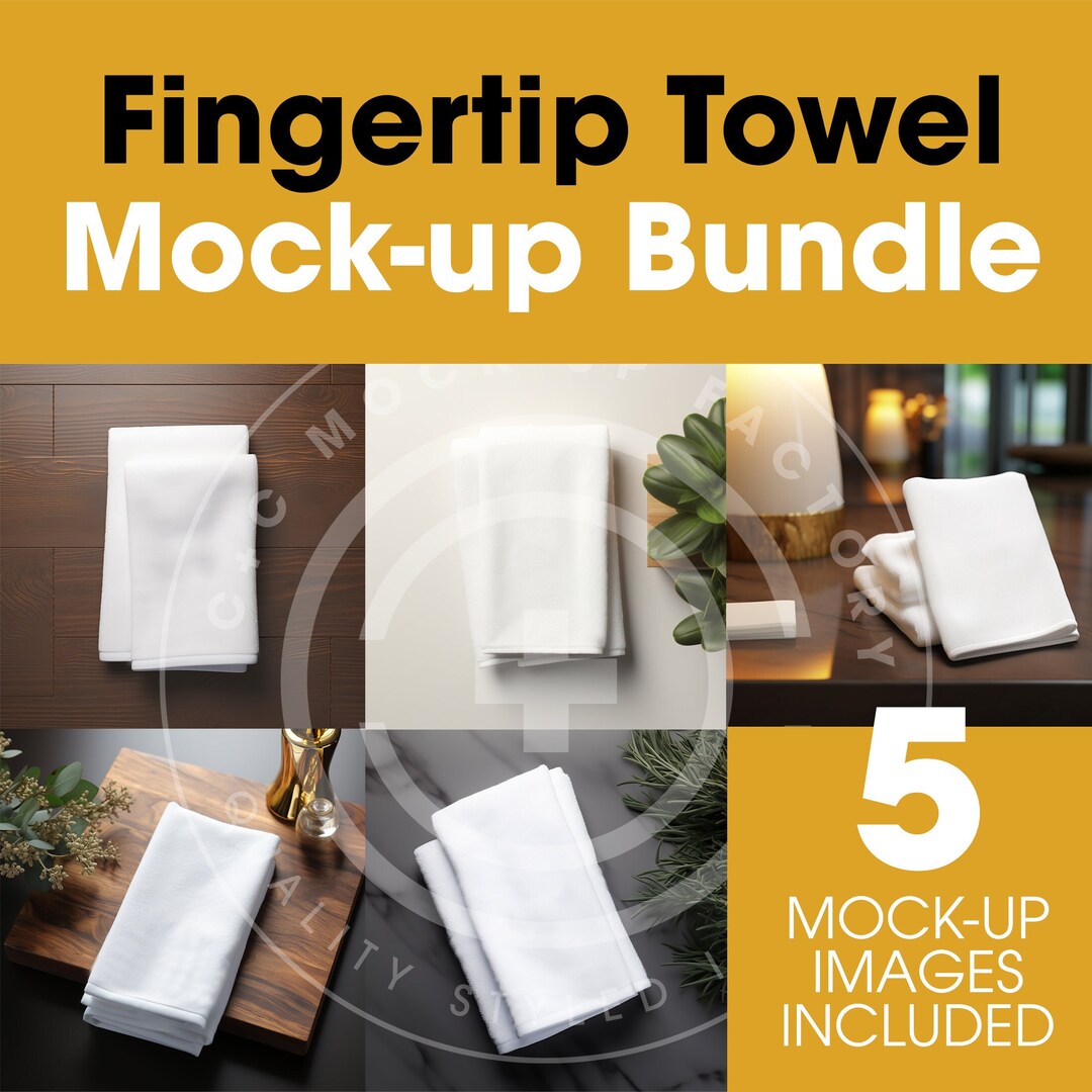 Fingertip Towel Bundle Photo Bundle Set of 5, Mockup Bundle, Fingertip Mockup, Fingertip
