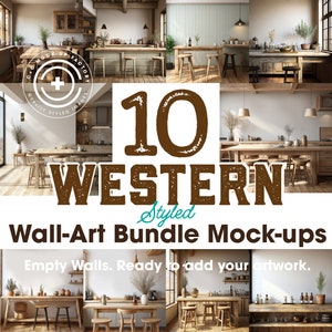 Western Wall Art Room Mockup 10 Bundle, Wall Art Mockups, Country, Western Wall Art rooms, Western Poster, Cowboy Wall Art Mockup, Add Frame