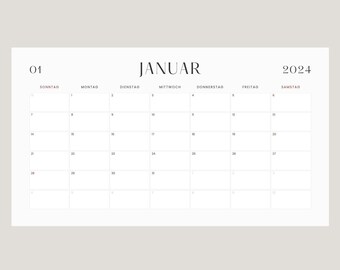 2024 Printable Planner 2024 Minimalist Calendar Printable - Etsy Australia