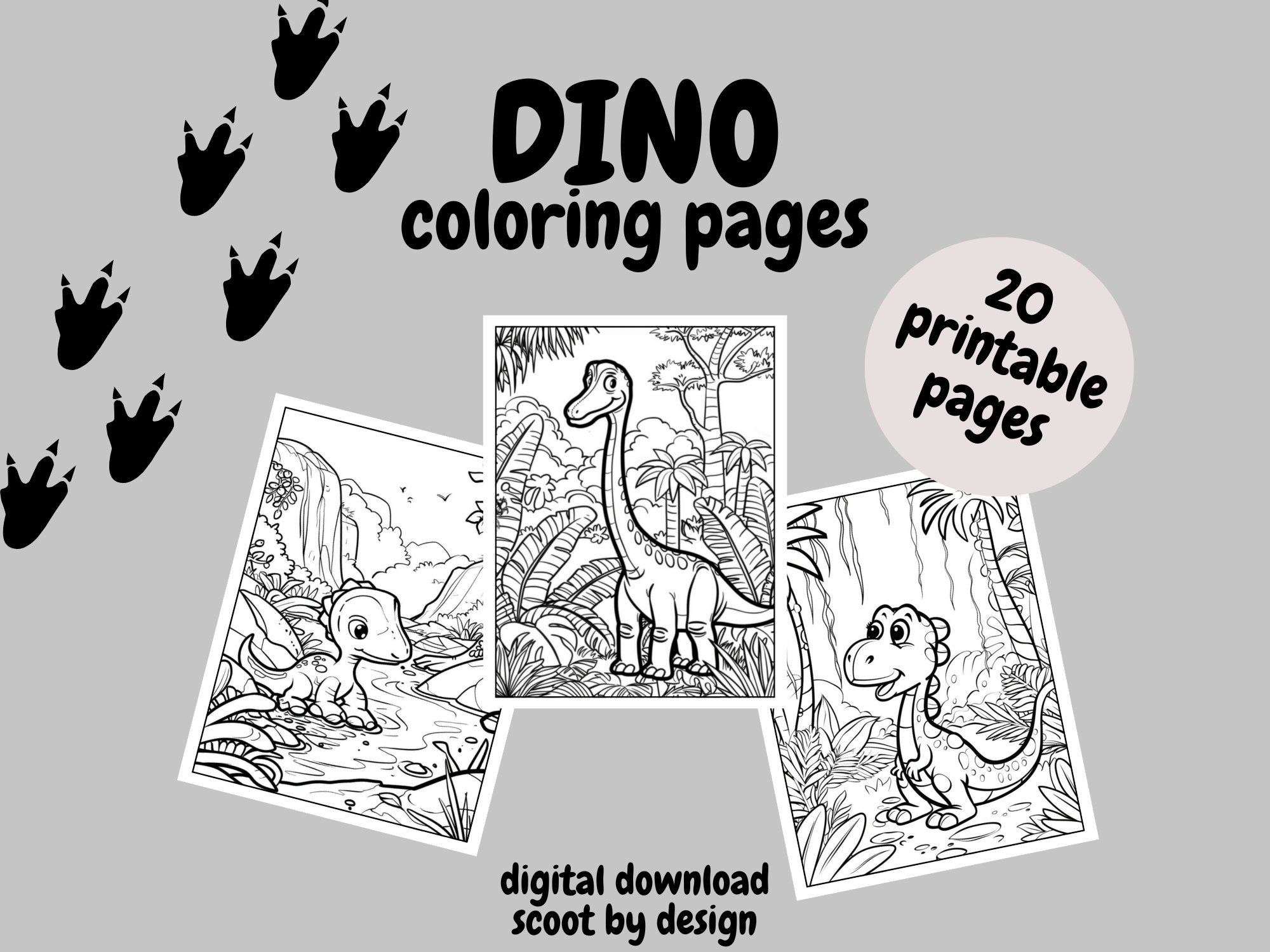 Dino Coloring Pages, Intricate Detailed Coloring Pages for Kids and ...