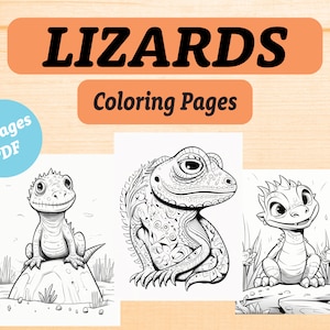 Lizard Coloring Pages, Fun with Lizards, Wildlife Coloring, Home Activity, Coloring Fun, PDF, Instant Download, Easy to Print, Coloring Fun