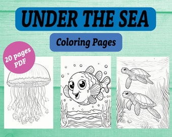 Sea Life Coloring Pages, Ocean Animals, Marine Creatures, Printable Coloring Sheets, Instant Download, Relaxation, Family Activity, 20 Pages