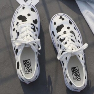 Cow print kids shoes