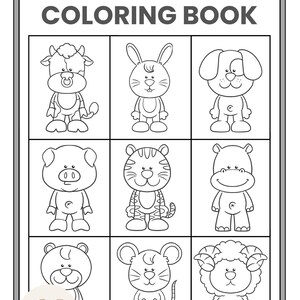 Kids Animal Coloring Book: Easy Digital Download