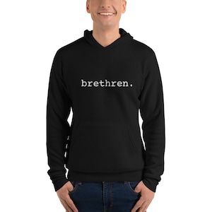 Christian Preppy Hoodie, Black Christian Hoodie, Christian Hoodie Men, Embroidered Hoodie, Brethren Threads, Christian Hoodie Sweatshirts