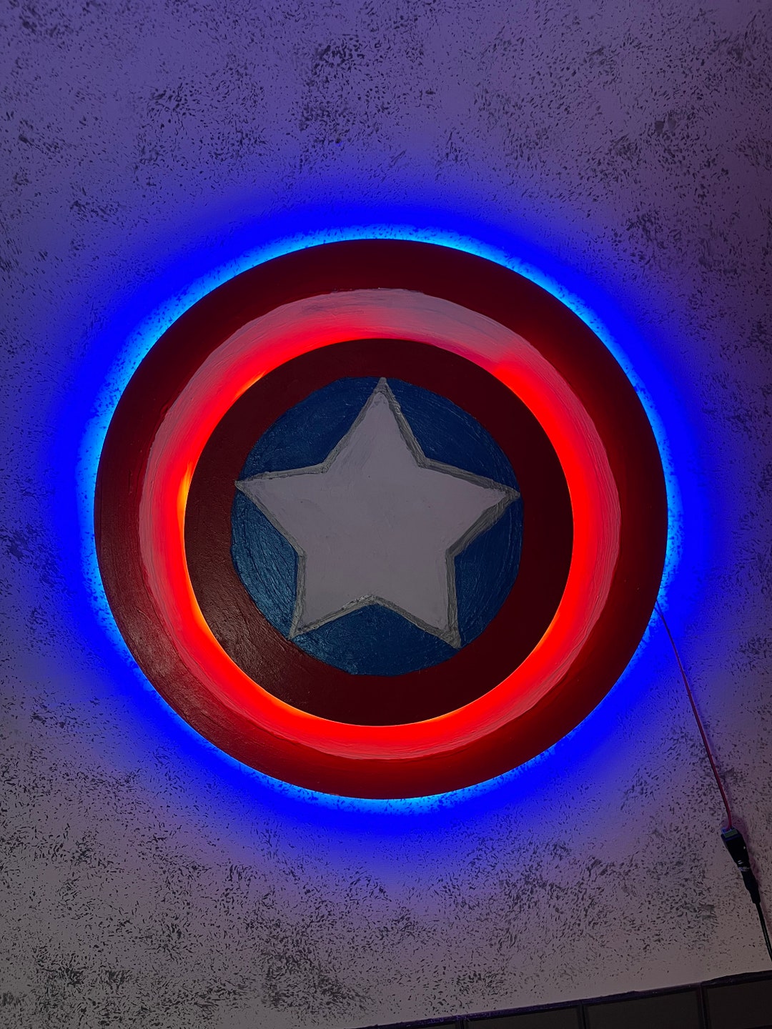 Captain America LED Wall Shield Etsy