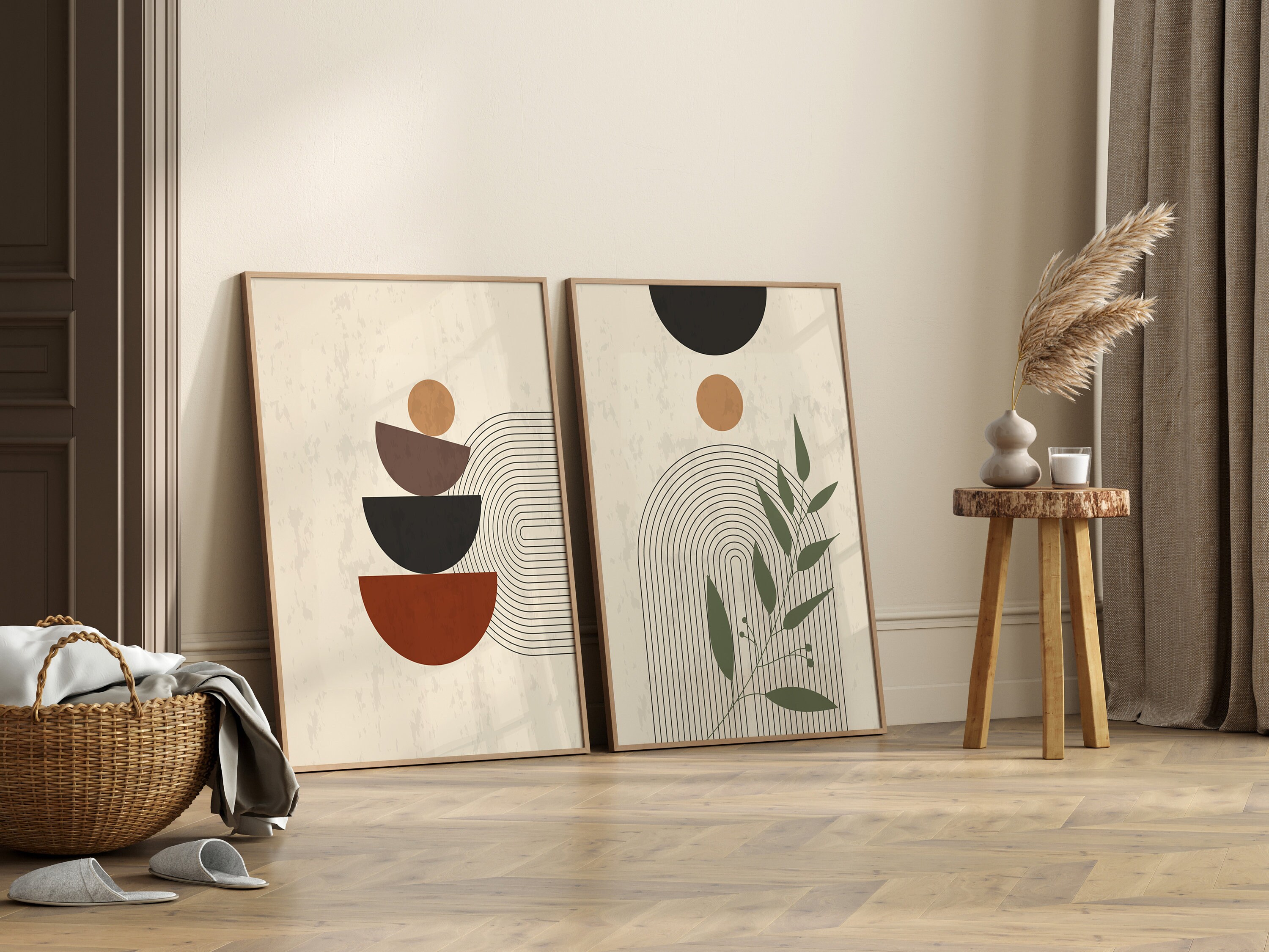 modern-gallery-wall-art-set-of-5-boho-bundle-abstract-butterfly-line