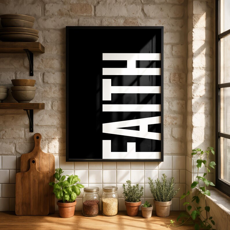 Faith Minimalist Typography Christian Wall Art (Digital Download) image 6