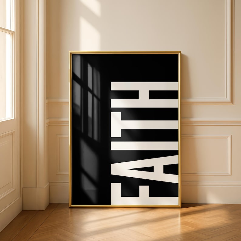 Faith Minimalist Typography Christian Wall Art (Digital Download) image 1