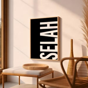 Selah, Minimalist Printable, Bold Typography, Bible Verse Wall Art ...