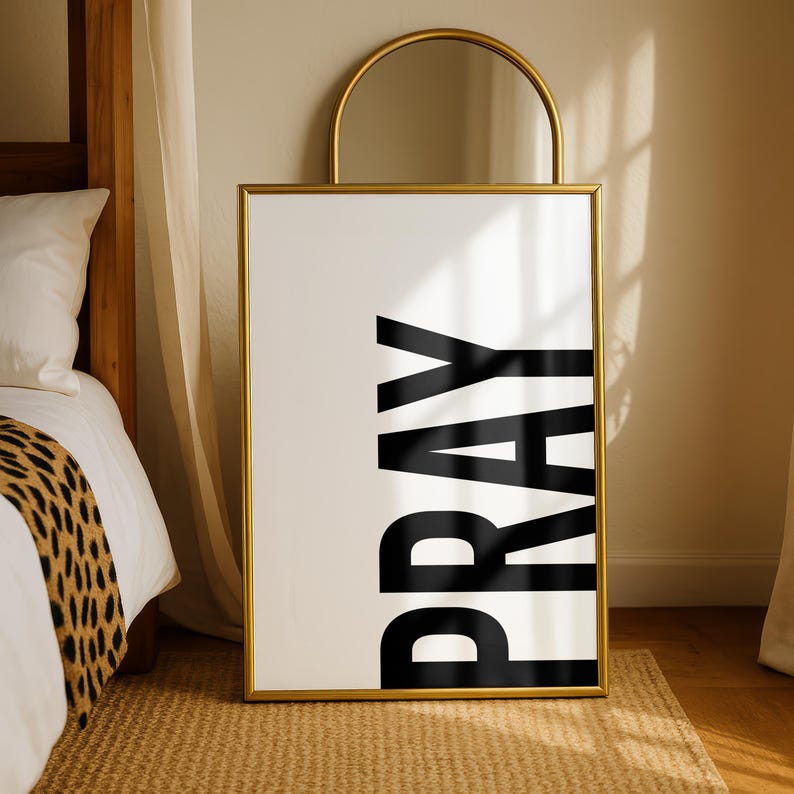 Pray Minimalist Typography Christian Wall Art (digital Download) - Etsy