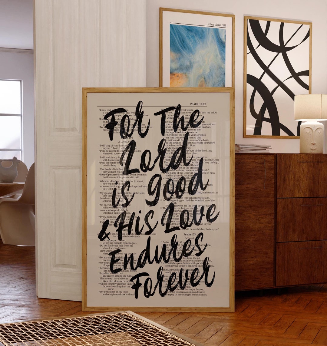Psalm 100:5, Christian Modern Scripture Poster, Bible Verse Wall Art, Minimalist Printable, Bold Typography, Housewarming, Prayer Room Decor - Etsy Japan