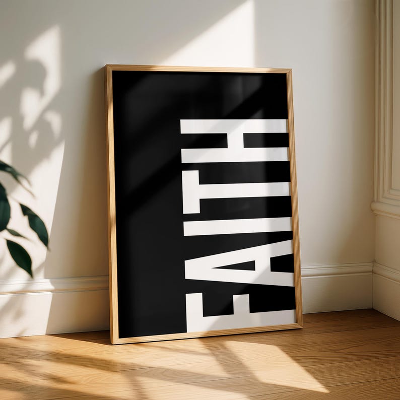 Faith Minimalist Typography Christian Wall Art (Digital Download) image 8