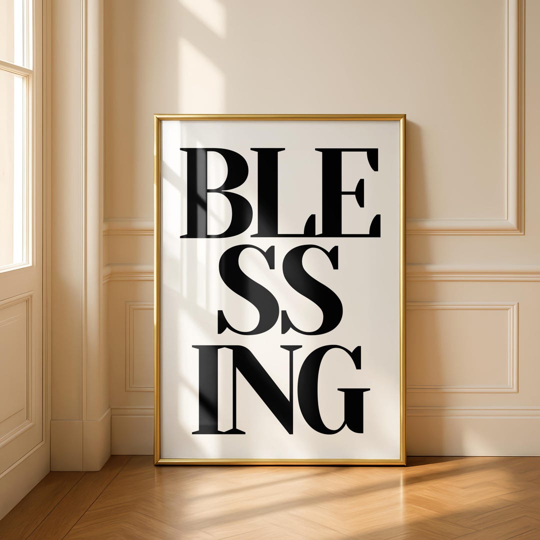 Blessing Typography Print, Minimalist Christian Wall Art (digital ...